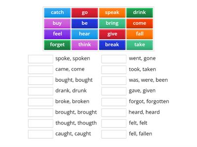 irregular verbs