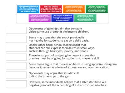  Matching Counter arguments and Claims 