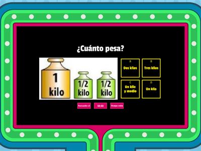 Kilo, medio kilo y cuarto de kilo