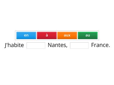 A1: Les prépositions avec un nom géographique