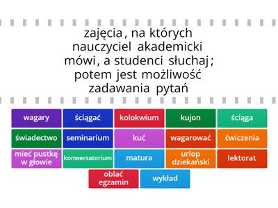 UNIWERSYTET - słownictwo