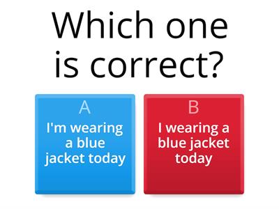 Present continuous - clothes