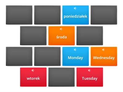 Dni tygodnia po angielsku / Days of the week in Polish