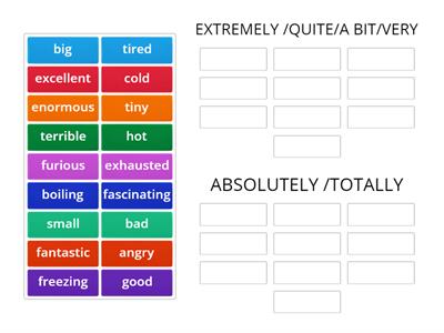 Gradable and non gradable adjectives