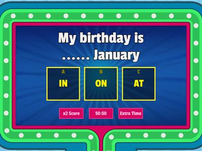 Prepositions of Time - IN ON AT