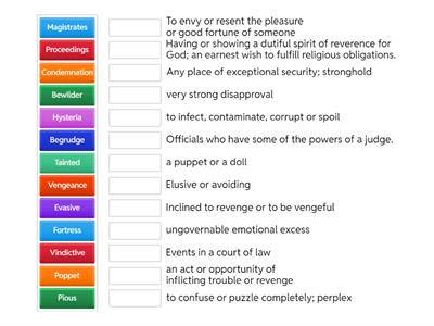 The Crucible - Act 2 Vocab