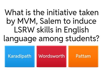  Quiz on Special initiatives (MVM, SALEM)