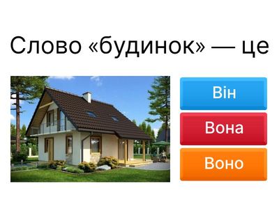ЗАПИТАННЯ–ВІДПОВІДЬ. “Вибір правильної відповіді (він/вона/воно)”