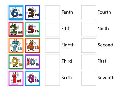 Ordinal Numbers 1st-10th_Wording