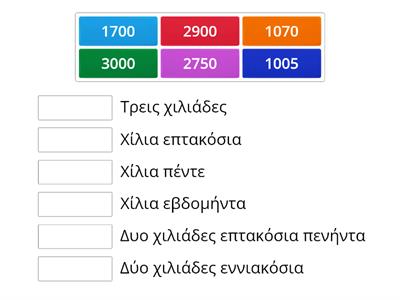 Τετραψήφιοι αριθμοι μέχρι το 3000