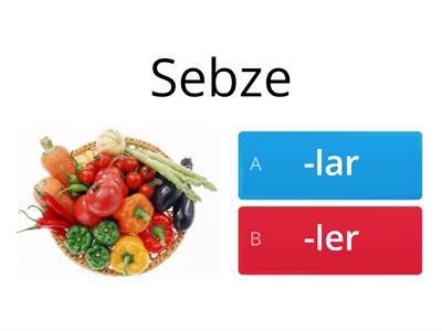 -ler,-lar çoğul eki sebzeler