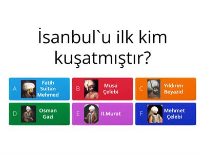 Sosyal Bilgiler 2. Ünite Karma Test 7. Sınıf