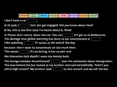 Upper Intermediate Unit 3 Vocabulary  Exercise