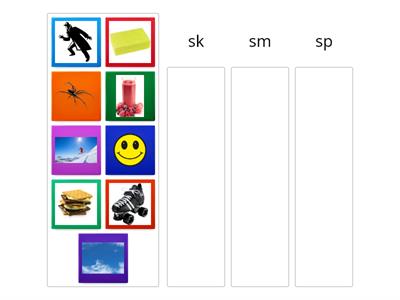 Initial Consonant Blends sk, sm & sp