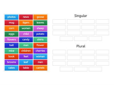 Singular and plural  nouns