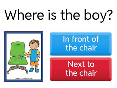 Prepositions (next to, behind, in front)