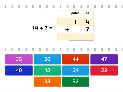 MENAMBAH DUA NOMBOR DENGAN MENGUMPUL SEMULA, BAGI NOMBOR  DUA DIGIT DENGAN NOMBOR SATU DIGIT