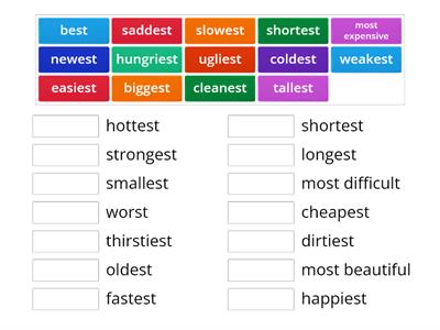 KB4_U7_Superlative adjectives - Pairings