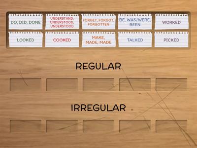 IRREGULAR AND REGULAR VERBS