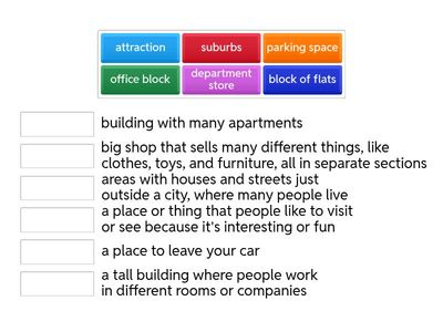 Opt Academy B1+ unit 3 places in the city MATCH