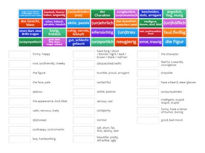B1 AUSSEHEN; CHARAKTER D- Englisch