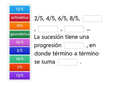 SUCESIONES CON PROGRESIÓN ARITMÉTICA O GEOMÉTRICA