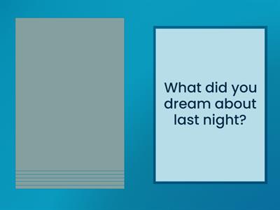 Past Simple: irregular verbs (speaking cards)