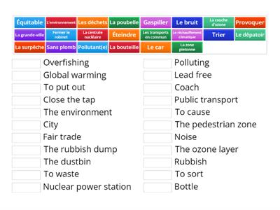 French Environment vocab 22 words/expressions