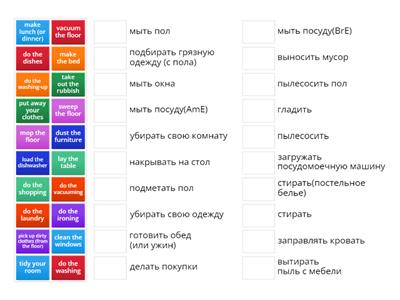 English File Pre-intermediate 4A Vocabulary Housework 