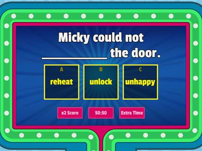  Prefix activity PRE,RE,UN