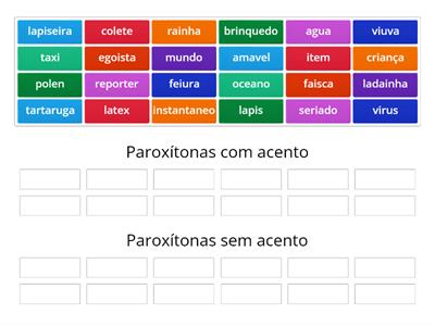 Acentuação das palavras paroxítonas ‍