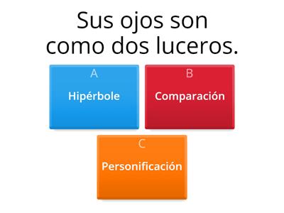 Comparación, personificación e hipérbole.