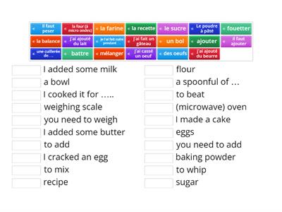 Faisons la cuisine! baking vocabulary