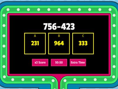 3-Digit numbers subtract