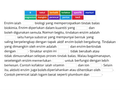 BIOLOGI TING 4 KSSM: SIFAT-SIFAT UMUM ENZIM