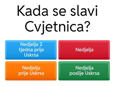 Veliki tjedan kviz - Vjeronauk