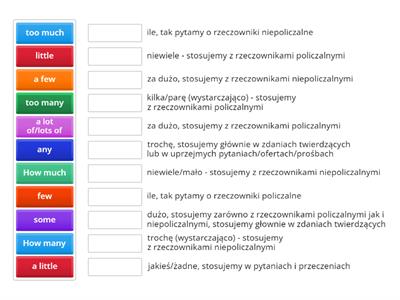 Rep. Macmillan cz. 1 Unit 5 - Quantifiers - określniki ilościowe