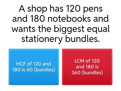 LCM and HCF vocational problems