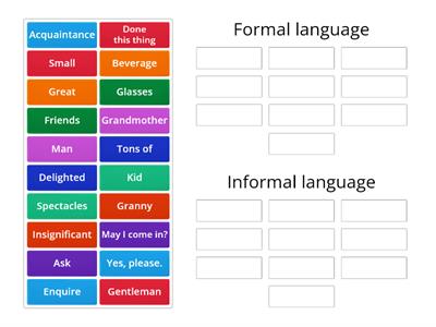 Formal and informal language