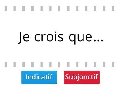 Indicatif ou subjonctif?