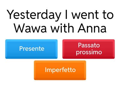 Presente - Passato Prossimo - Imperfetto