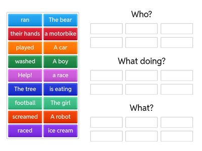 Colourful Semantics word sort