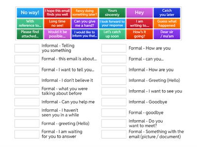 Formal / Informal Writing
