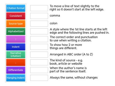 APA Referencing Vocabulary