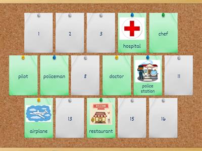 Match the profession to where they work.