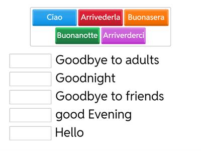 Italian Greetings Beginners