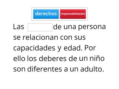  (responsabilidades de acuerdo a la edad y la condición personal)