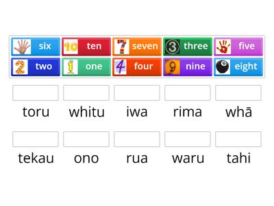 Counting to ten in Māori - Matching activity