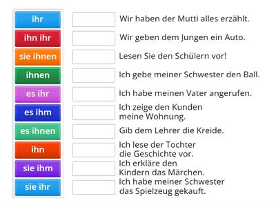 Personalpronomen im Dativ und Akkusativ