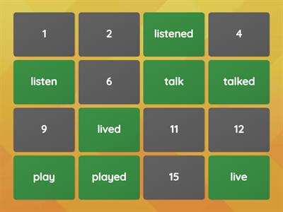 Simple past memory game